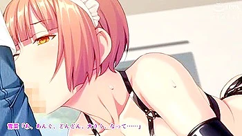 She is blindfolded and has a vibrator inserted into both holes at the same time, then gives a blowjob and cums in her mouth.