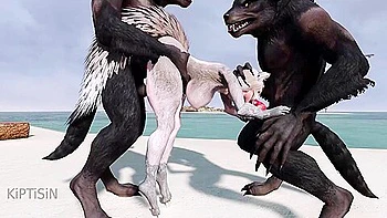 Curvy Wolf Girl And Breeding Season On The Beach 1