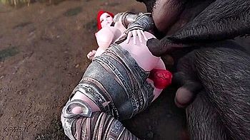 Werewolf Stretches Redhead Babes Pussy Heavy Warrior By The River 2