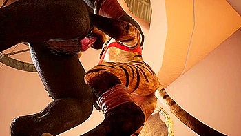 Young Tigress Give The Muzzle