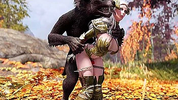 Werewolf Fuck Elf Whore Warrior In Forest 1