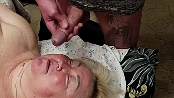 Stepmom Surprised with Big Cock Cumshot in Mouth Swallow