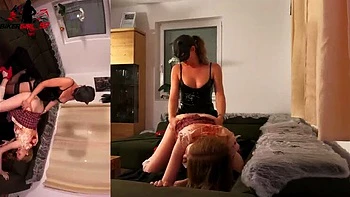 German Bikergirl_97 and Wet-Wonder Lesbian Halloween Trick and Treat BDSM Strap-On Punishment HD