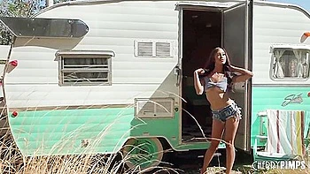 Big Tits Asian Babe Alexia Strips And Masturbates Outside By Fingering Her Pussy - Alexia Anders