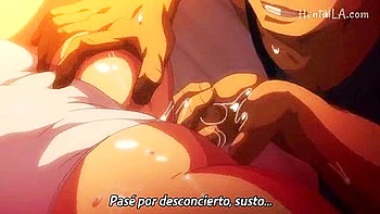 He thrusts it deep into her throat and ejaculates into her mouth, and he cums inside her ass and vagina.