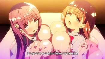 Threesome with my sister, I get sandwiched between two big tits and cum inside them.