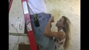 MILF Slut Mindy from YummyMama sucks & fucks the handyman while husband films! He shoots a massive load on her face!