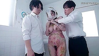 Yuna Has All Her Body Written By Markets By Her Students 18+