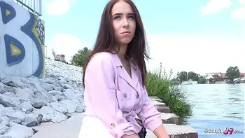 GERMAN SCOUT - PETITE TEEN NATASCHA TALK TO FIRST FUCK AT PICK UP STREET CASTING