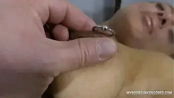 POV Cameraman playing Pierced Nipples with Polish Slut when she masturbate