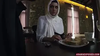 ARABS EXPOSED - Young Arab Woman Enjoys Warm Meal And Gets Cock For Dessert