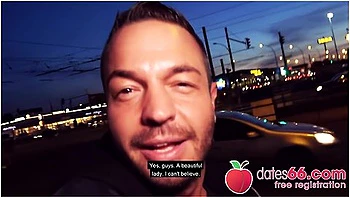 Awesome Public Fuck With Kessie Shy Behind Berlin Billboard