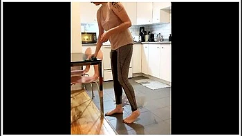 Casually Wetting In The Kitchen