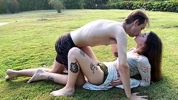Outdoor Doggystyle Wearing A Sundress! - Real Amateur Couple