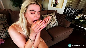 Russian-born blonde Angelica returns to give us a masturbation toy show. - Angelica Coralvine - NaughtyMag