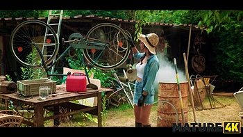 MATURE4K. Mature Czech is having fun outdoors