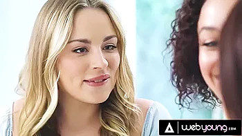 Open Lesbian Couple Have Steamy 3-way