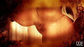 Bound latex-wearing Bailey peeing