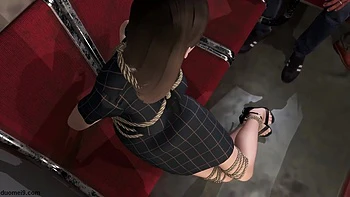 3D Sexy Slave Got Bandaged Outdoors