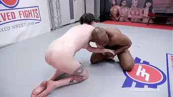 Naked Sex Wrestling As Aria Khaide Fights Will Tile And Takes His BBC Hard