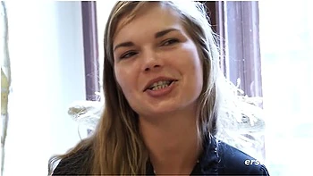 Danish Babe Toys Her Hairy Pussy With A Glass Dildo