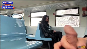 Katty West - Stranger Helped Me Cum On Public Train And Walks Around Carriages With Cum On Face - Cumwalk