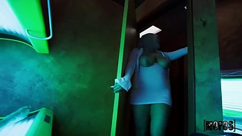 Uses Her Fat Natural Tits To Give A Titjob To Her Client - Adaline Star