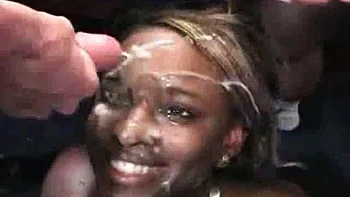 Bukkake black: Blowjob, Cumshot  Ebony Porn