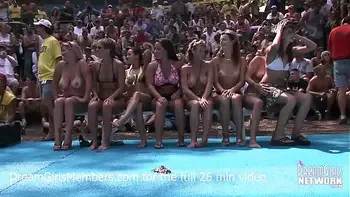 Exhibitionist Milf Wet T-shirt Contest At A Nudist Resort