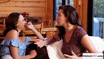 Lesbian convincing straight bff to let her lick her pussy