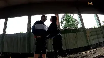 Blogger girl fucked a guy in a abandoned place (pegging, cum on tits)