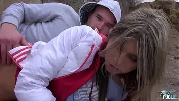 Gina Gerson and her first public, pussy fuck and facial included