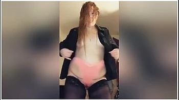 Dancing For The Camera In A Pink Thong