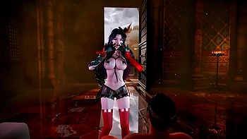 3D Big Boobs Stripper Teasing the Big Cock to Fuck Her Ass