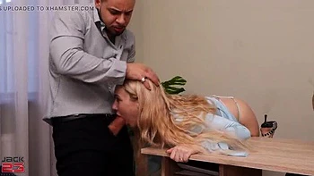 Blonde Russian Bella Mur Fucks Lawyer Against Husband - Wild Amateur Sex & Cum on Tits