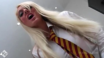 A Spitroast Lesson For The Platinum Blonde Beauty