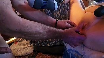 Gussfuss Hard Bondage Anal Fuck with Butt Plug and Hitachi Orgasm