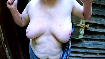 Public Slapping & Whipping of Huge Tits - Outdoor BDSM Punishment