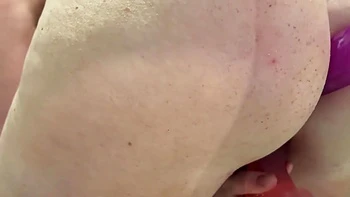 Shower Dildo - Milf Gets Horny And Fucks Her 9 Inch Dildo In The Shower Ass & Pussy