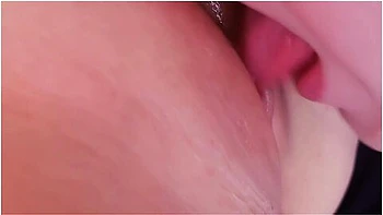 Pink Virgin Cunilingus // Slobbering Pussy Licking