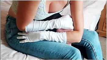 Hand Smother Domination In White Satin Gloves,while Slave Cumshots Over Mistresss Bare Feet! Hom!