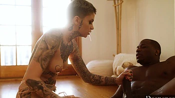 Rob Piper and Leigh Raven in hot interracial action with a massive bbc.