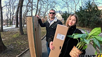 The guy earns money by watching his blond wife getting fucked by another man.