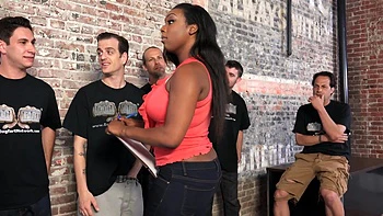 Lisa Tiffian gets her pussy railed by a team of well-hung men