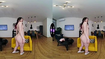 Luna Lynx rides cock in reverse cowgirl with long hair