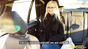 Nerdy Blonde Skunk In Glasses Gets Back At Cheating Boyfriend By Fucking Cabbie - Emily Sweet