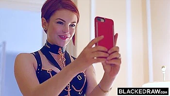 Submissive Ginger Taking Monster Big Black Dick In Her Cunt & Mouth