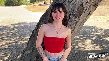 BJRAW Remi Raw wraps her lips around a big dick