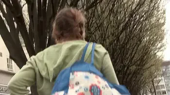 Sexy and a little shy pissing in public and masturbating outside hidden in the bathroom