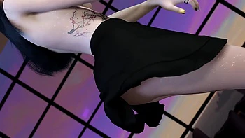 3D Skinny Asian Stripper Naked Her Perfect Ass Dance for You